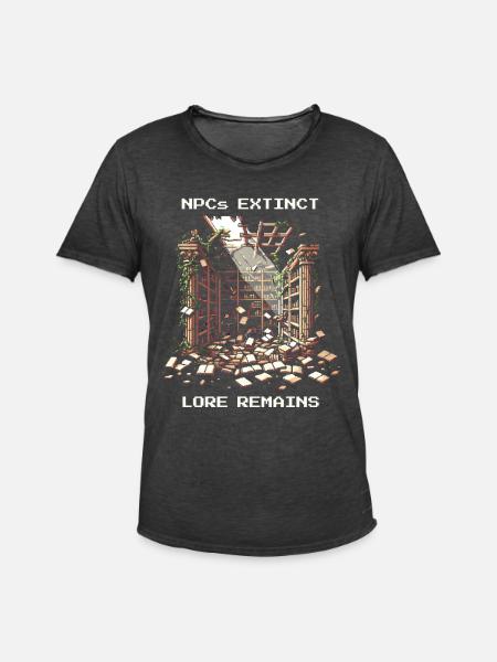 NPCs gone, lore stays | Post-apocalyptic - Men's Vintage T-Shirt - washed black