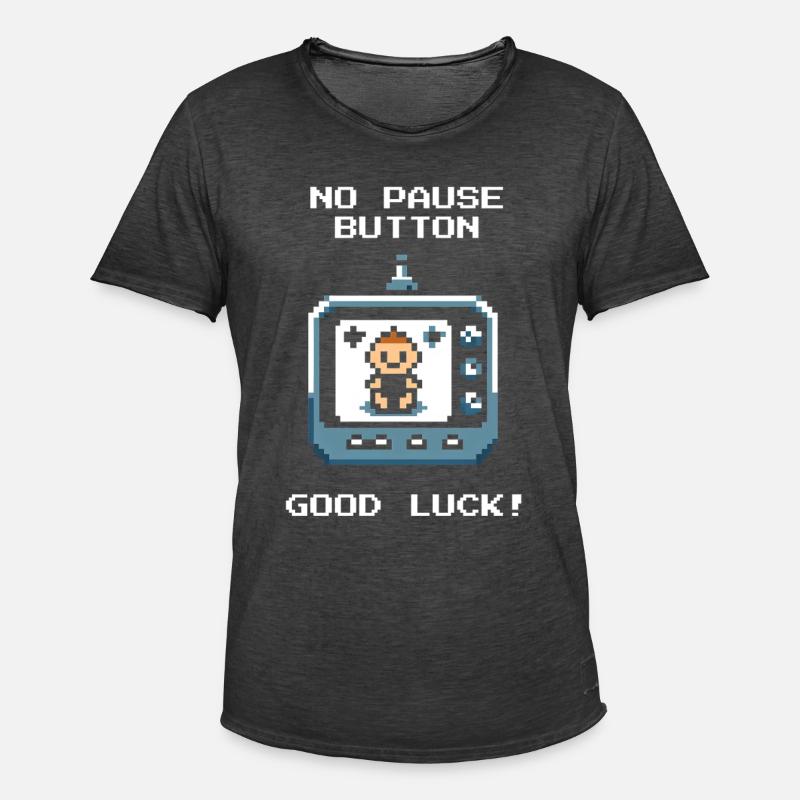 Kein Pause-Knopf | Eltern im Dauermodus - Männer Vintage T-Shirt - Vintage Schwarz