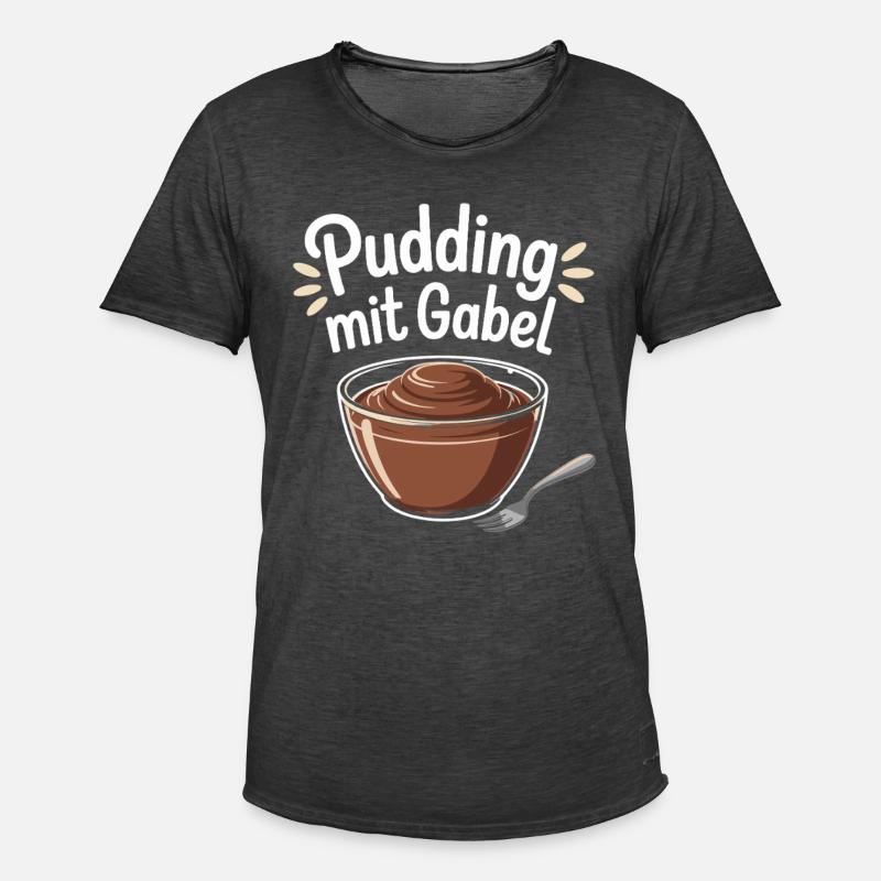 Pudding Mit Gabel - Männer Vintage T-Shirt - Vintage Schwarz