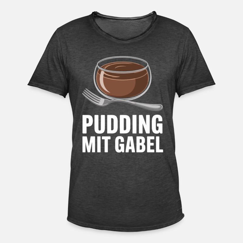 Pudding Mit Gabel - Männer Vintage T-Shirt - Vintage Schwarz