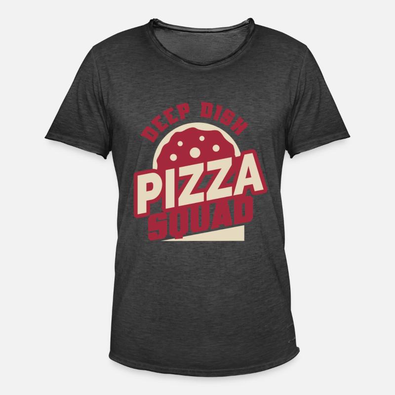 Deep Dish Pizza Squad Chicargo - Männer Vintage T-Shirt - Vintage Schwarz