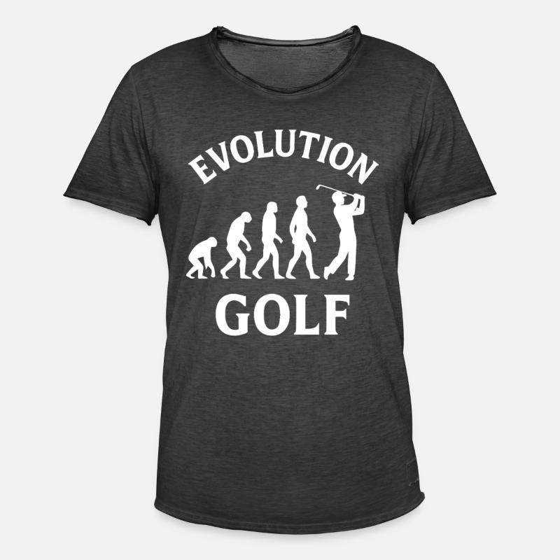 Evolution Golf Lustiges Golfdesign - Männer Vintage T-Shirt - Vintage Schwarz