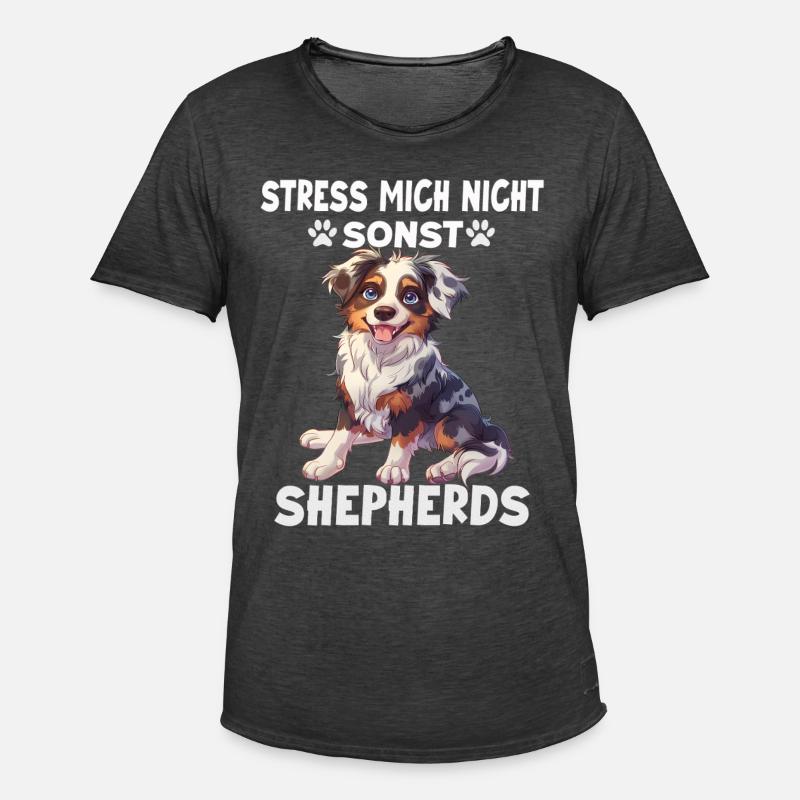 Australian Shepherd Hundebesitzer T Aussie - Männer Vintage T-Shirt - Vintage Schwarz