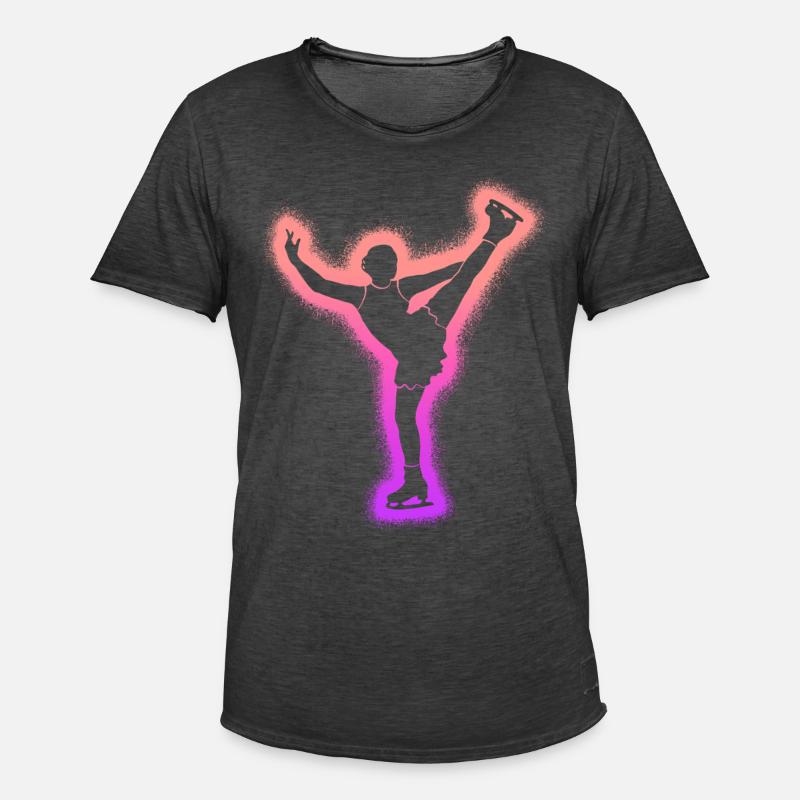Eiskunstläuferin Eislaufen Mädchen Eiskunstlauf - Männer Vintage T-Shirt - Vintage Schwarz