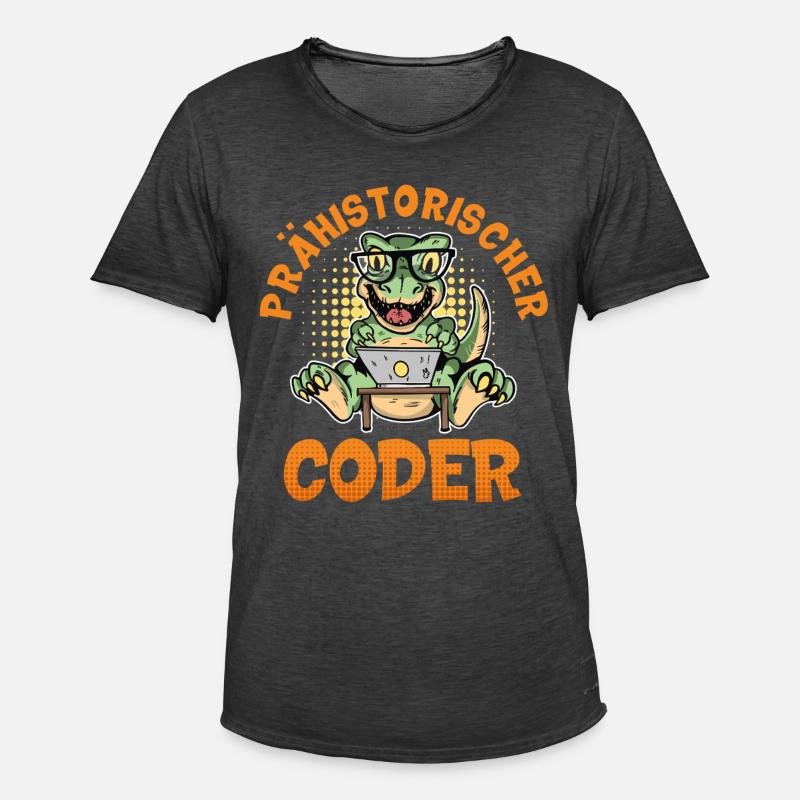 Programmation PRÉHISTORIQUE : Divertissement du CODER - T-shirt vintage Homme - noir vintage