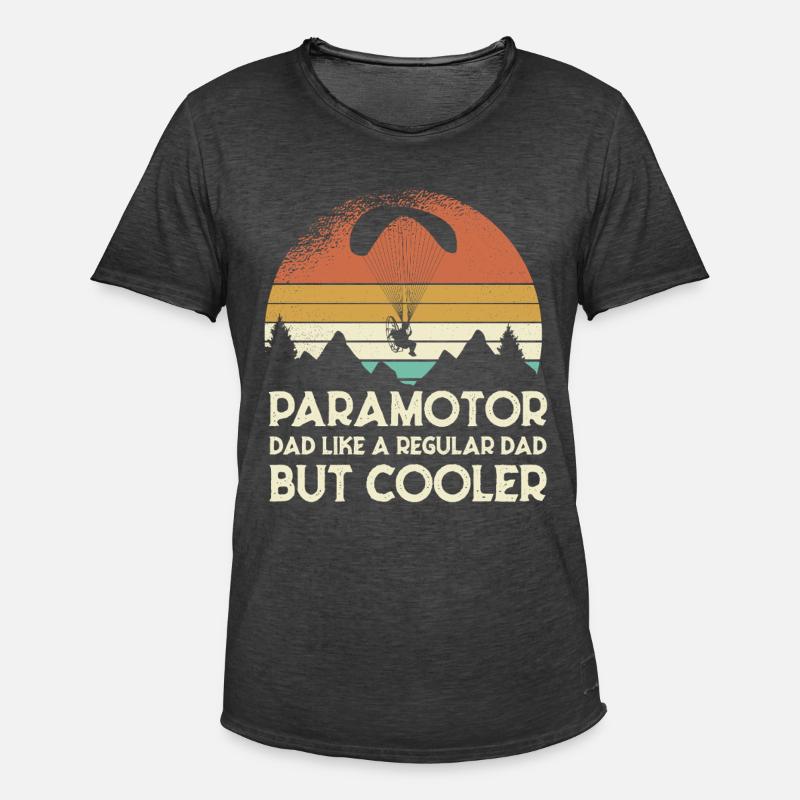 Paramotor Dad Retro Sunset - Men's Vintage T-Shirt - washed black