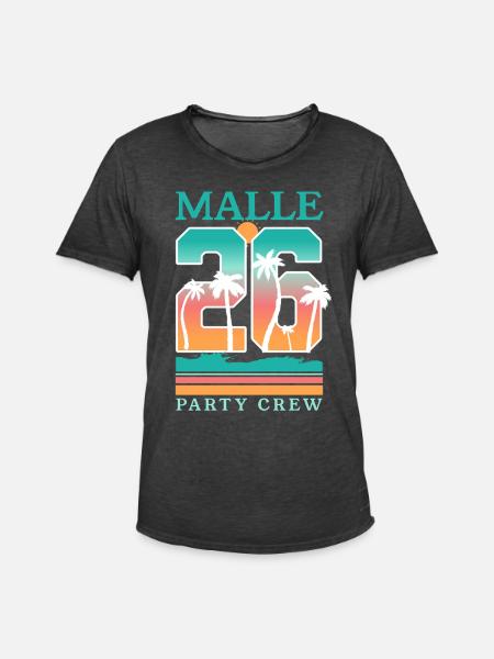 Malle 2026 Mallorca - Men's Vintage T-Shirt - washed black