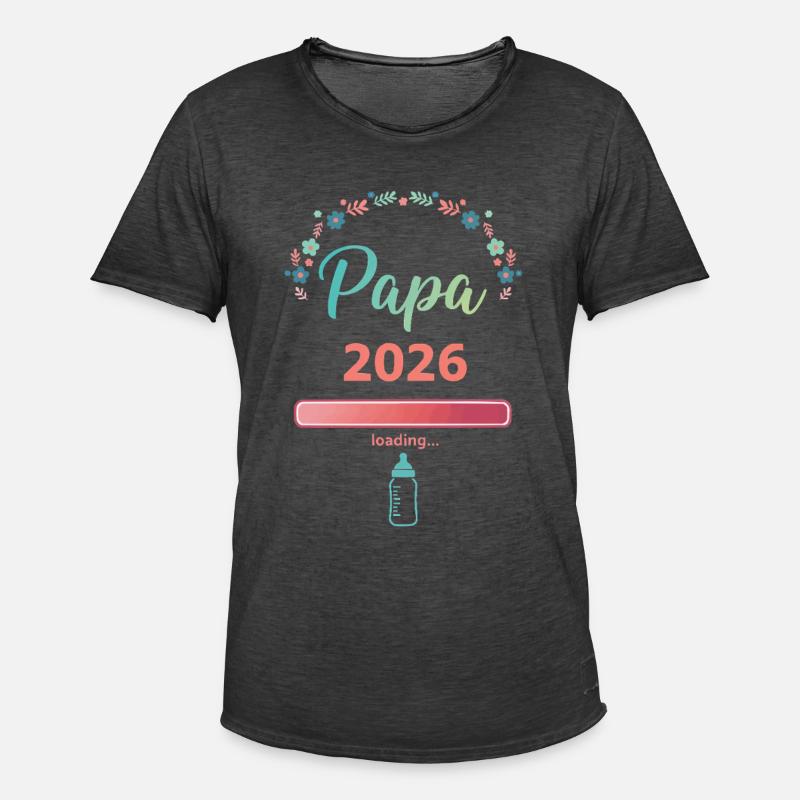 Papa 2026 Loading – Werdender Vater - Männer Vintage T-Shirt - Vintage Schwarz