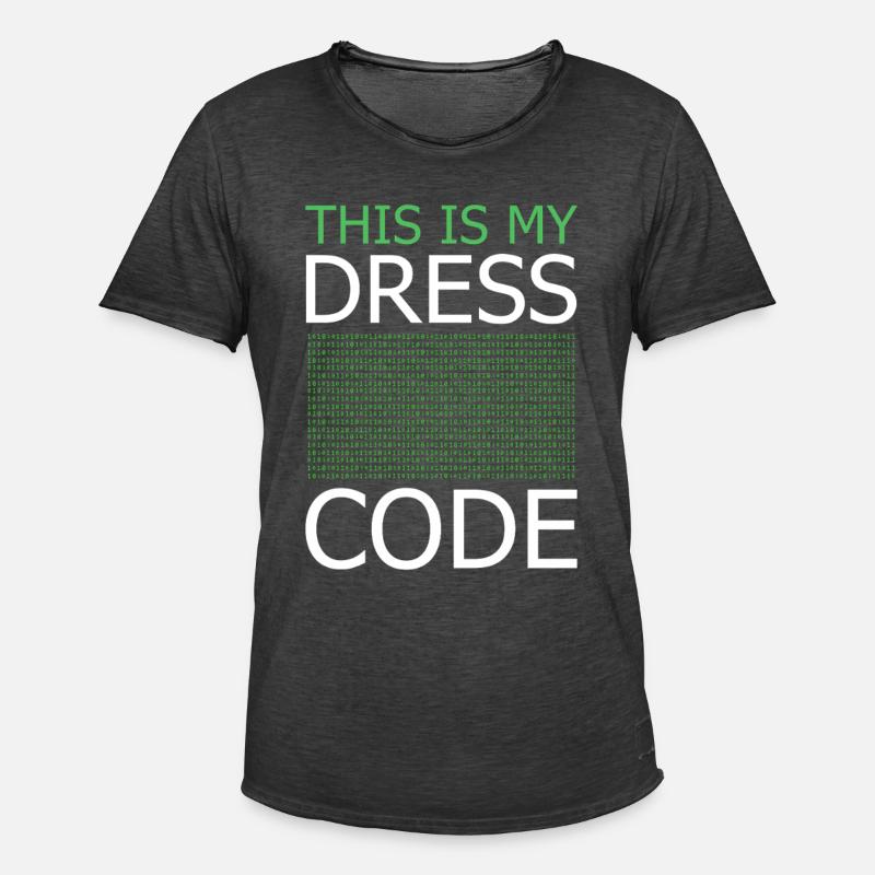 Voici mon code vestimentaire – Code vert - T-shirt vintage Homme - noir vintage