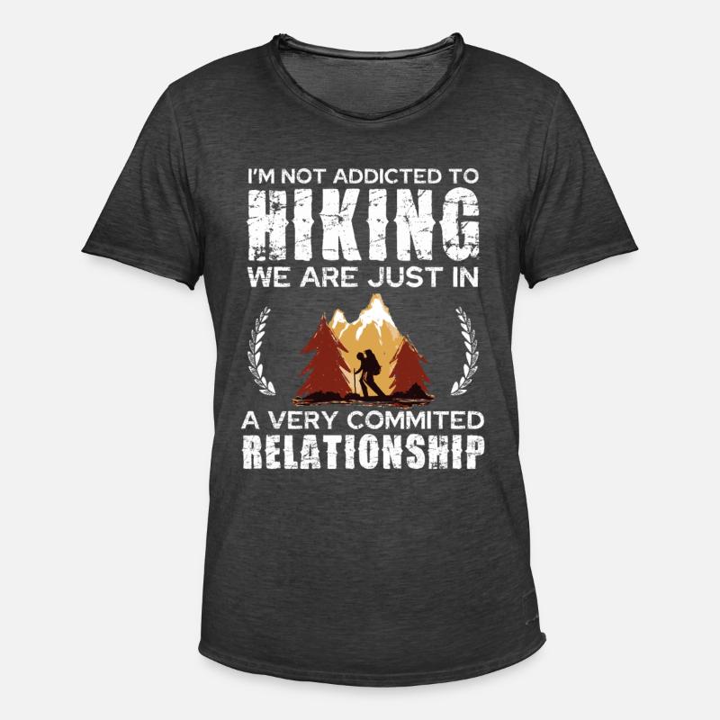 Hiking Commitment Tee Design - Männer Vintage T-Shirt - Vintage Schwarz