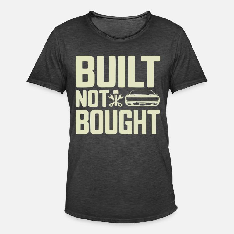 Built Not Bought Schrauber Statement - Männer Vintage T-Shirt - Vintage Schwarz