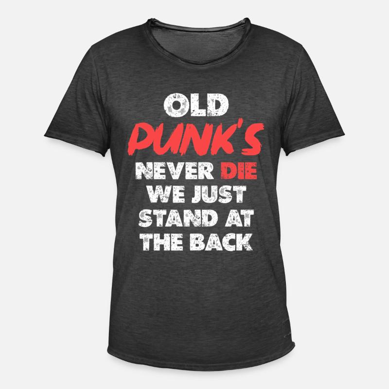 Old Punks Never Die Artwork - Männer Vintage T-Shirt - Vintage Schwarz
