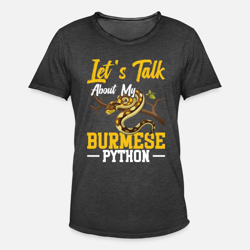 Burmesischer Python-Besitzer Schlangenterrarium Hide Python - Männer Vintage T-Shirt - Vintage Schwarz