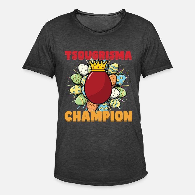 Tsougrisma Champion Gresk Påske - Vintage-T-skjorte for menn - vintage svart
