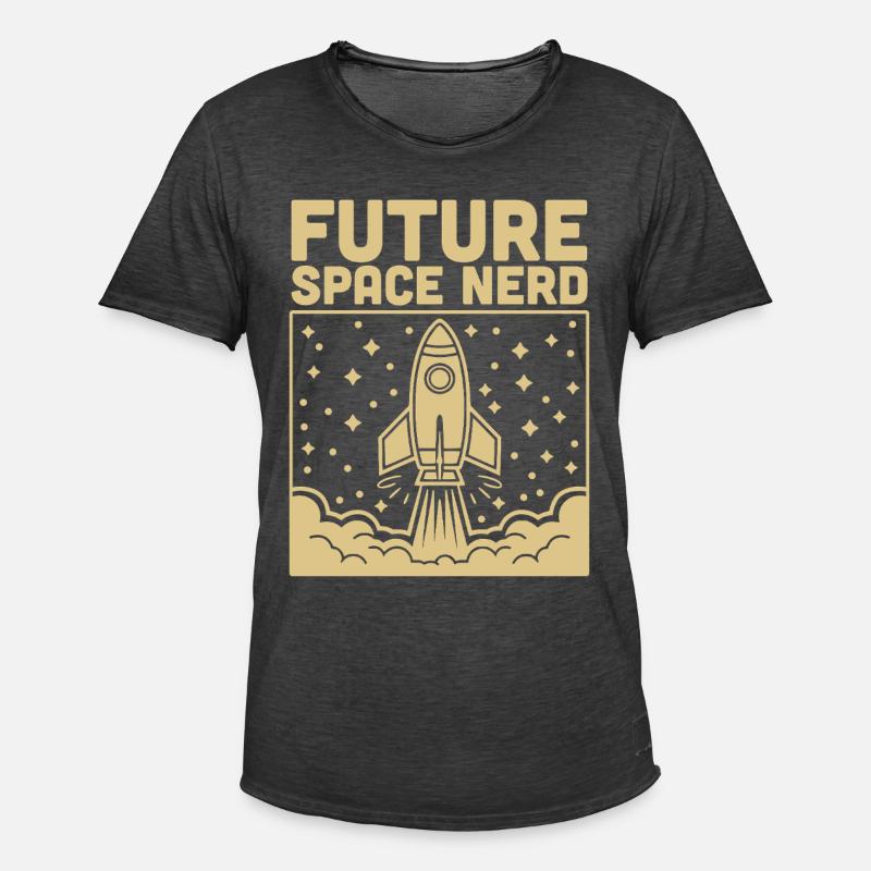 Future Space Nerd Space Rocket Launch - Men's Vintage T-Shirt - washed black