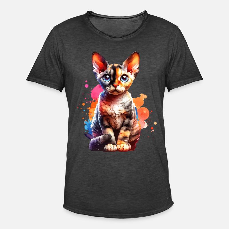 Devon Rex Gift - Men's Vintage T-Shirt - washed black