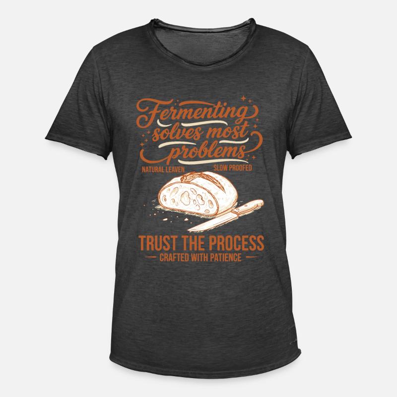 sourdough Fermenting Solves Problems - Men's Vintage T-Shirt - washed black