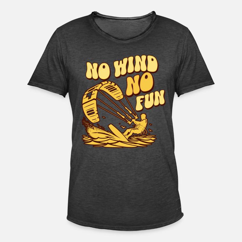 No Wind No Fun - Männer Vintage T-Shirt - Vintage Schwarz
