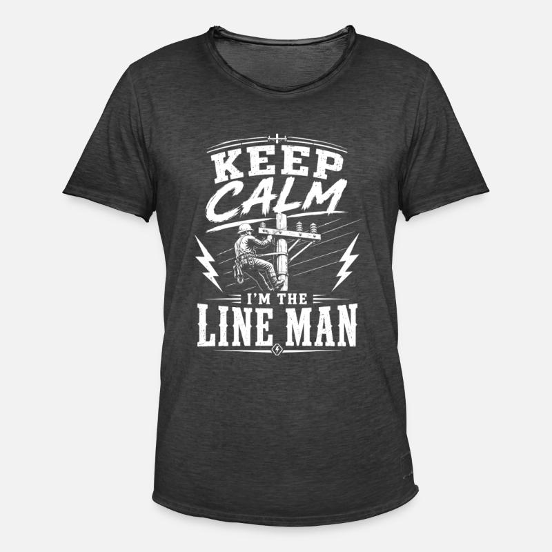 Strom Techniker Lineman Ingenieur Design - Männer Vintage T-Shirt - Vintage Schwarz