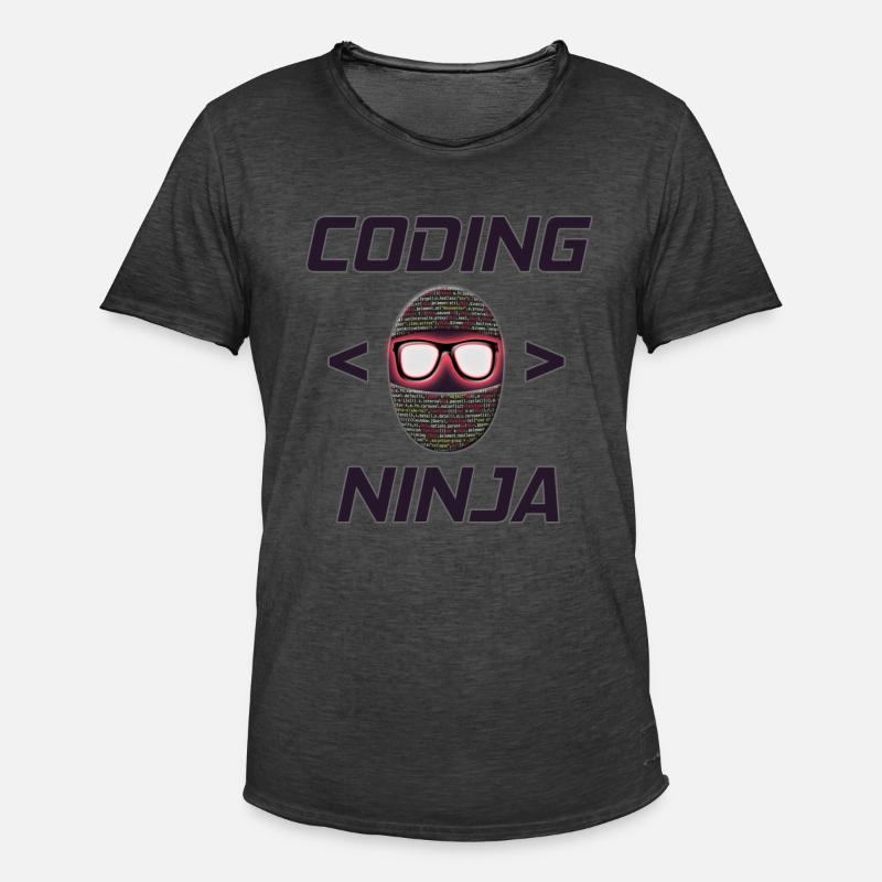 Programmer, Coding Ninja, Gift - Men's Vintage T-Shirt - washed black