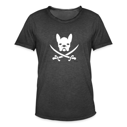 weiße Bulldogge Pirat - Männer Vintage T-Shirt
