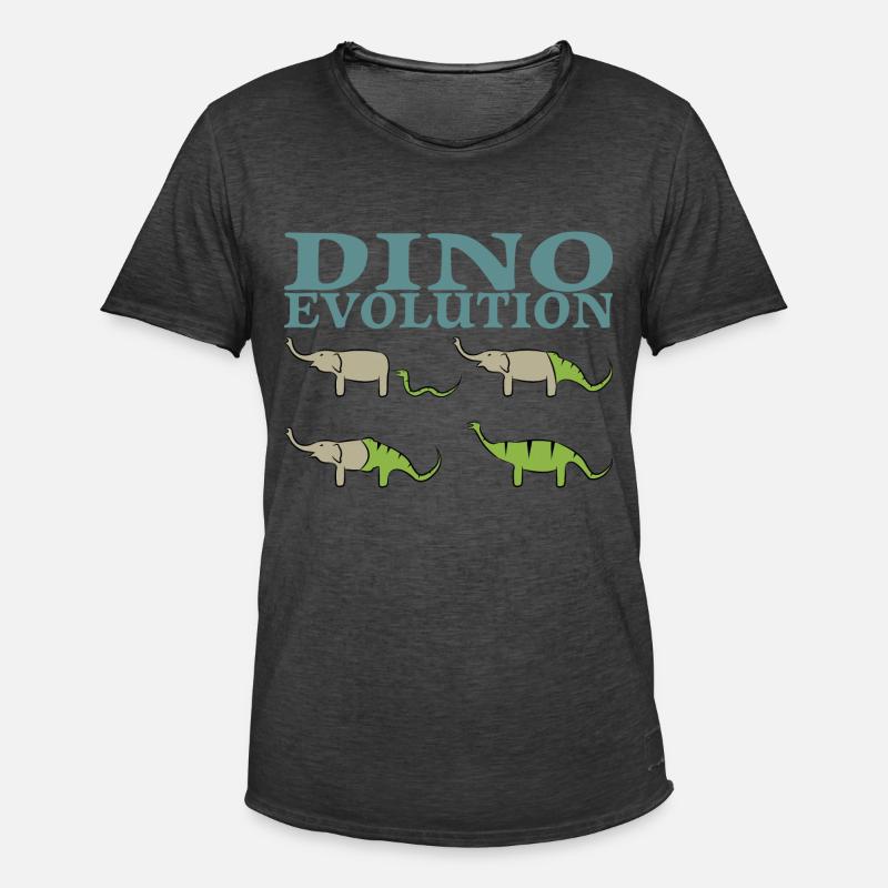 Dino Evolution Dinosaur Elephant - Men's Vintage T-Shirt - washed black