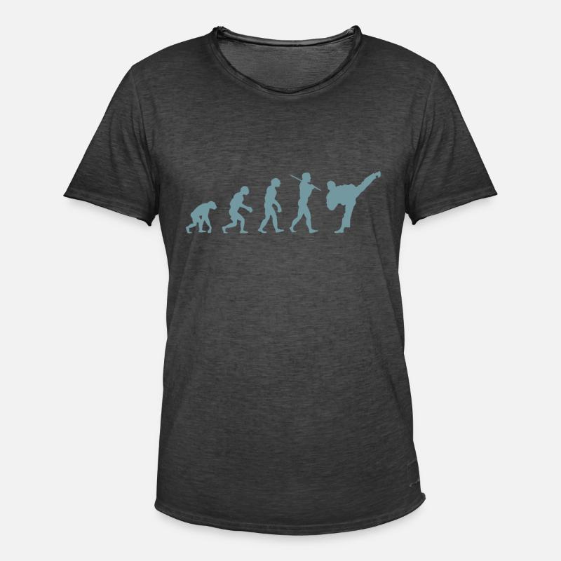 Karate Evolution - Männer Vintage T-Shirt - Vintage Schwarz