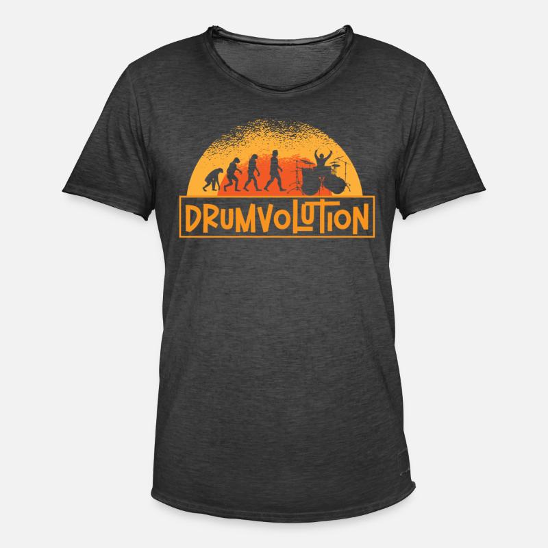 Drumvolution Drums Drumming Percussion Drummer - Men's Vintage T-Shirt - washed black