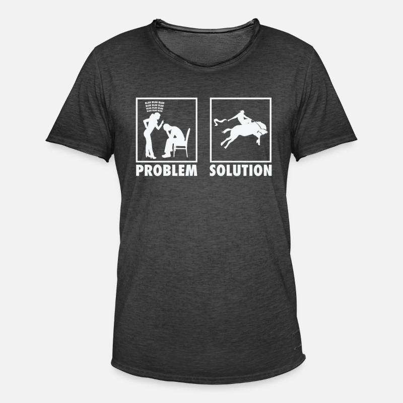 Rodeo Cowboys Statement Problem Solution. - Männer Vintage T-Shirt - Vintage Schwarz