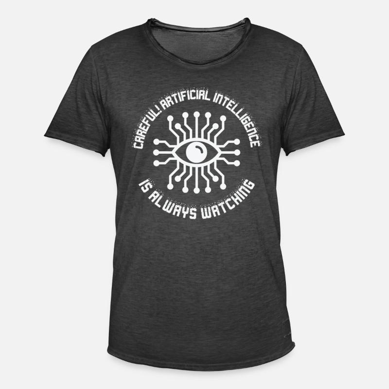 Artificial Intelligence Programming Machine Coding - Men's Vintage T-Shirt - washed black