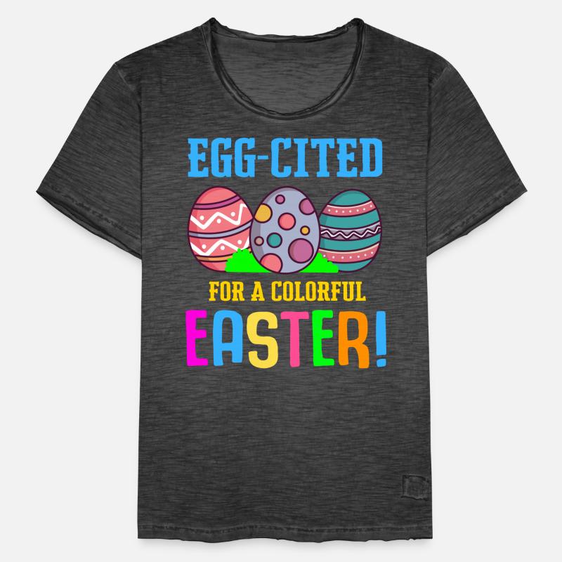 Easter Colorful Egg Dye Rabbit Egg Hunt Men's Vintage T-Shirt
