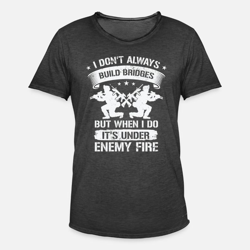 Combat Engineer Engineering Armee - Männer Vintage T-Shirt - Vintage Schwarz
