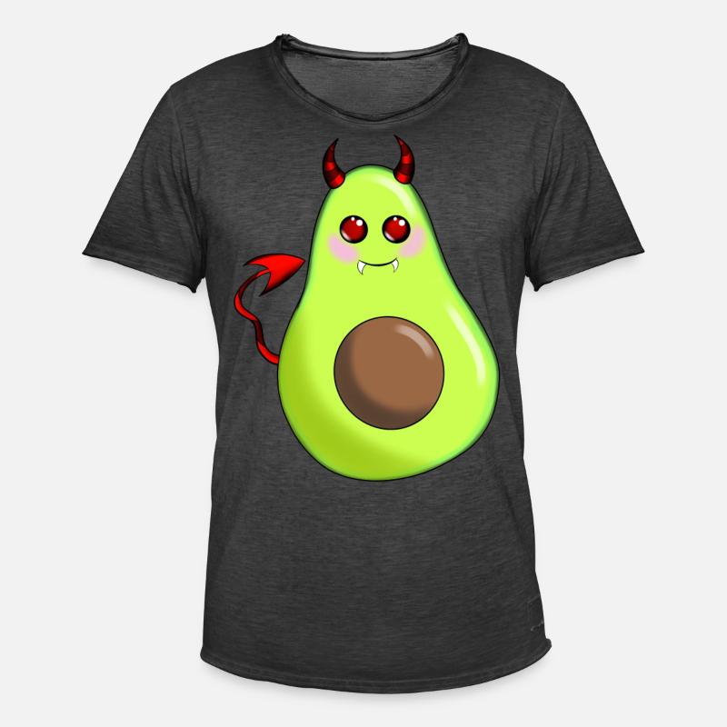 Devil Avocado - Männer Vintage T-Shirt - Vintage Schwarz