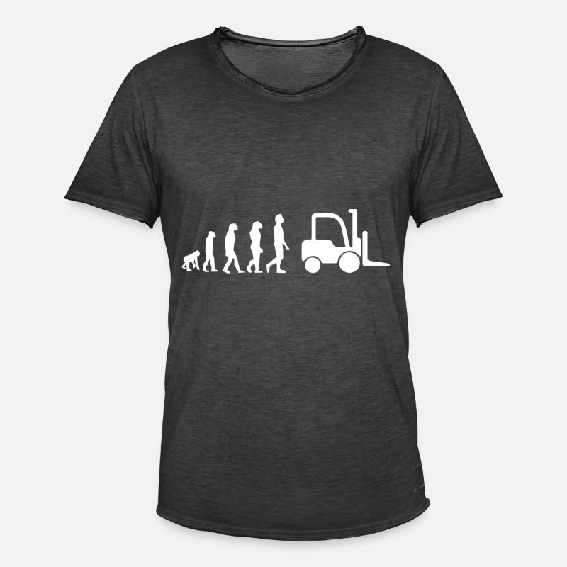 Evolution-Staplerfahrer - Männer Vintage T-Shirt - Vintage Schwarz