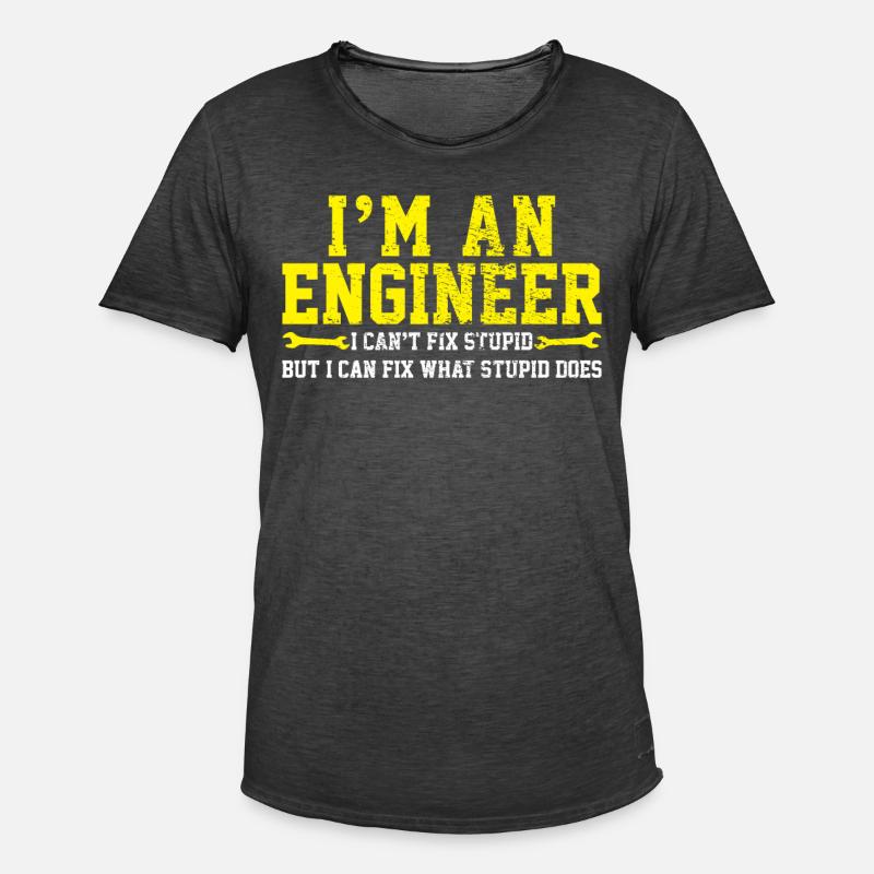 Engineer engineering - Men's Vintage T-Shirt - washed black