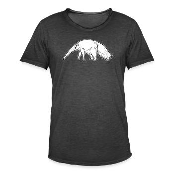 Ameisenbär - Männer Vintage T-Shirt - Vintage Schwarz - Vorne