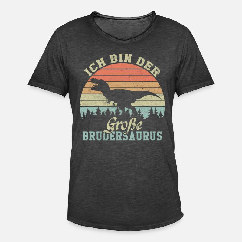 Ich bin der große Brudersaurus - Männer Vintage T-Shirt - Vintage Schwarz