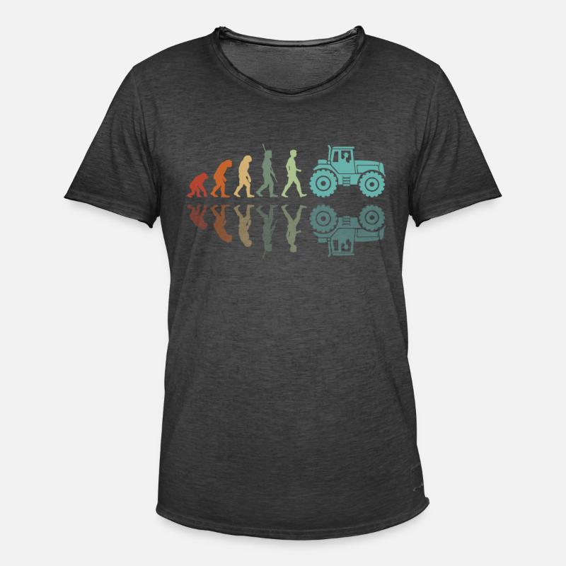Evolution des Traktors - Männer Vintage T-Shirt - Vintage Schwarz