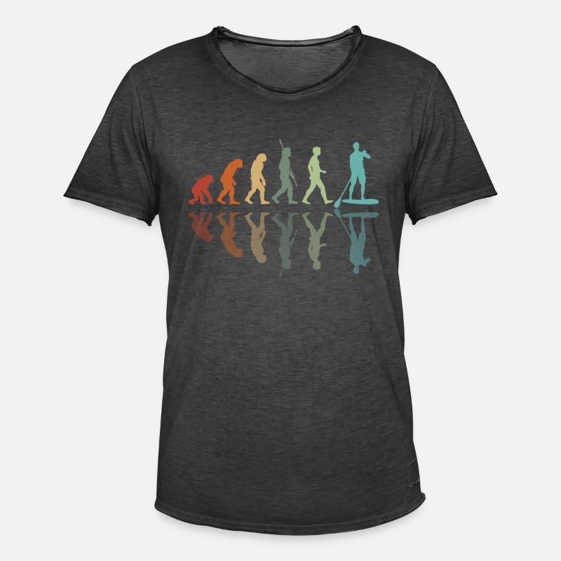 Paddleboard Evolution - Männer Vintage T-Shirt - Vintage Schwarz