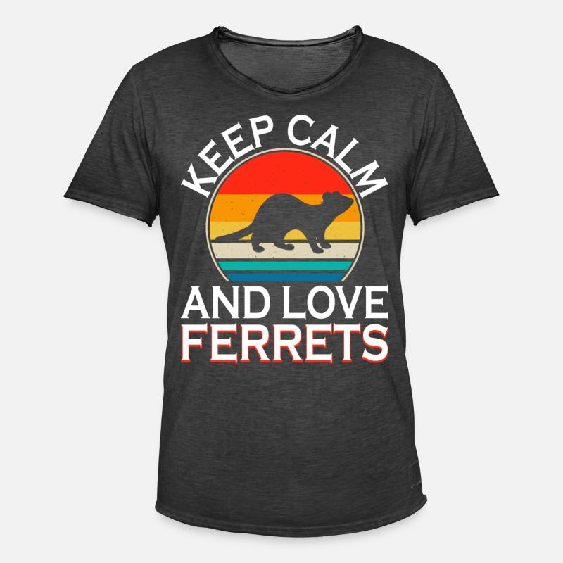 Frettchen - Männer Vintage T-Shirt - Vintage Schwarz