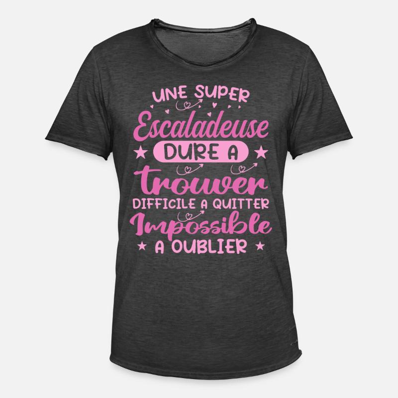 Ein Superkletterer - Kletterer Geschenk - Männer Vintage T-Shirt - Vintage Schwarz