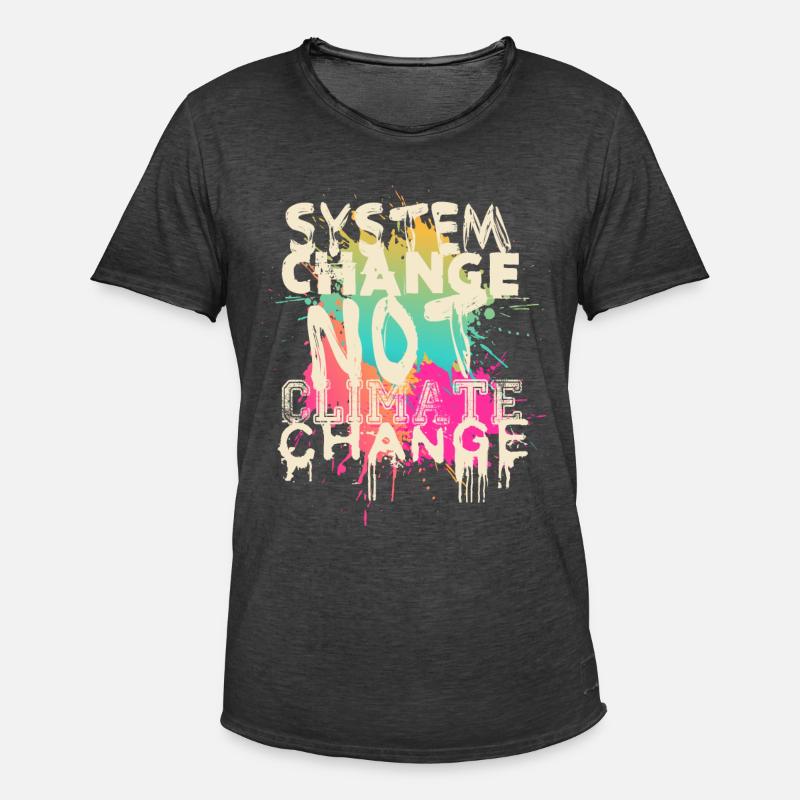 System Change - not Climate Change - Männer Vintage T-Shirt - Vintage Schwarz