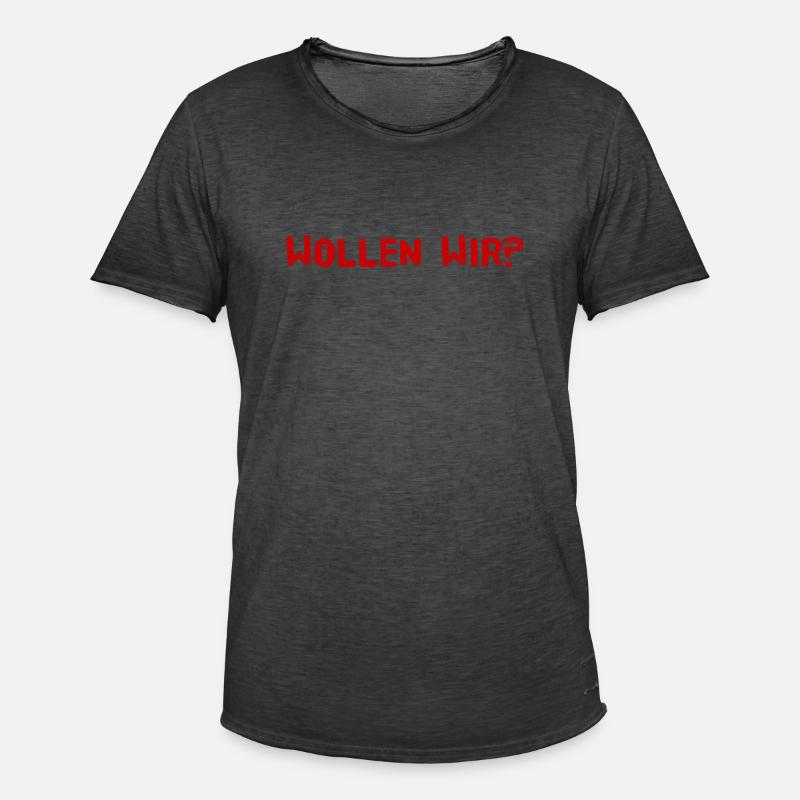 wollen wir? - Männer Vintage T-Shirt - Vintage Schwarz