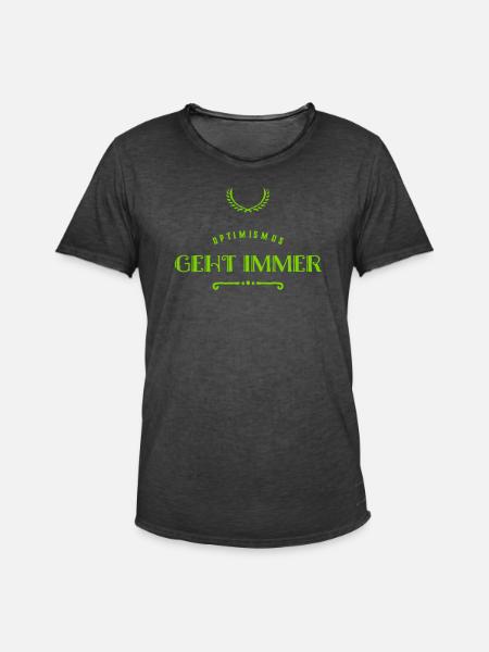 Optimismus ist wunderbar - Männer Vintage T-Shirt - Vintage Schwarz