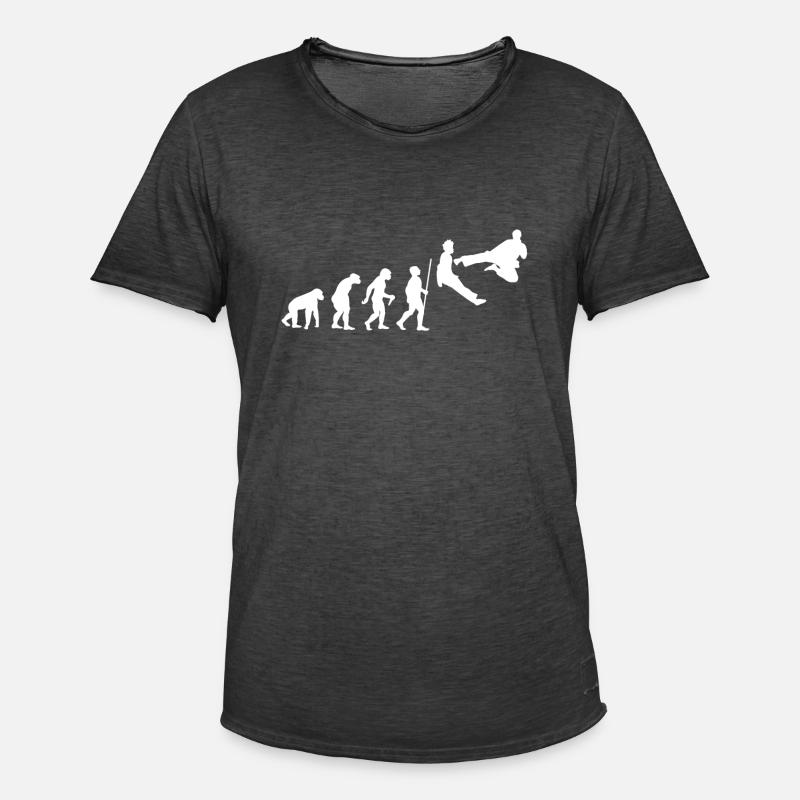 Evolution Graphic to Fly Kick - Men's Vintage T-Shirt - washed black
