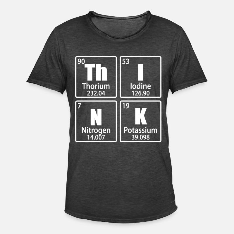 Think - Periodic Table Elements - Men's Vintage T-Shirt - washed black