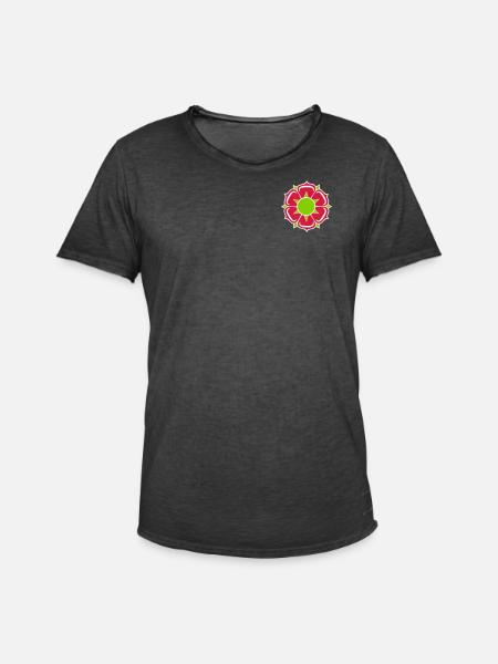 Flower VECTOR - Men's Vintage T-Shirt - washed black