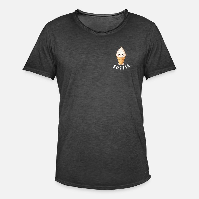 Softie. Softeis Liebe Eiscreme Statement - Männer Vintage T-Shirt - Vintage Schwarz