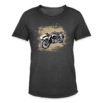 Mofa Moped Gespann Ural Ostalgie DDR mofa DDR Mope - Männer Vintage T-Shirt - Vintage Schwarz - Vorne