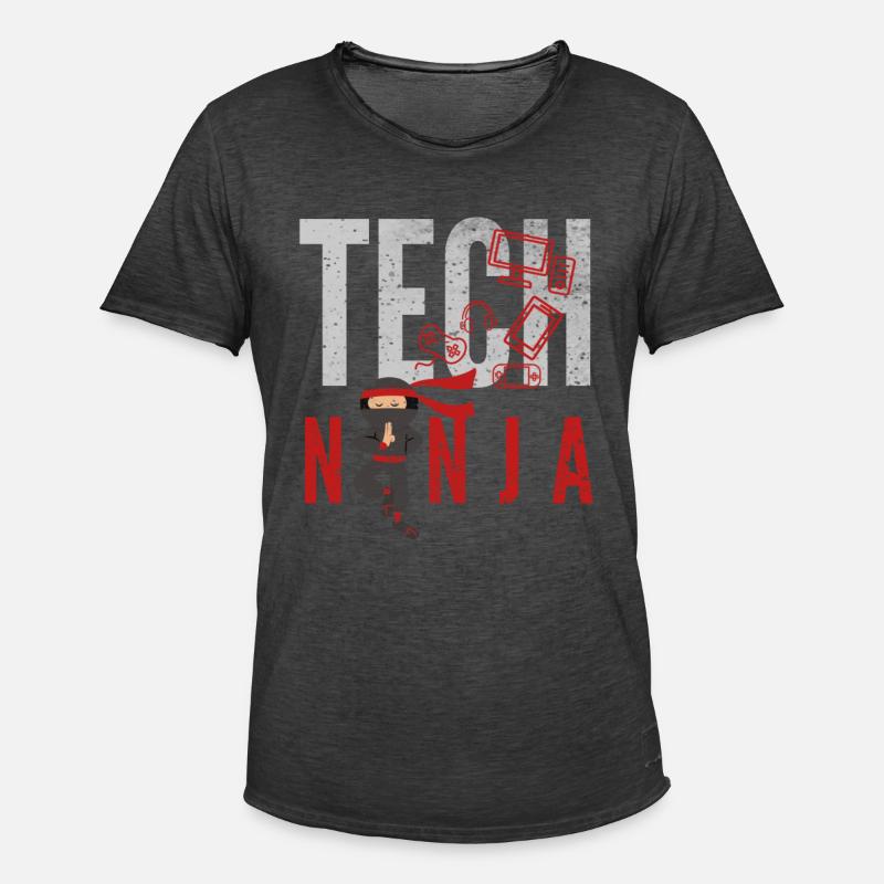 tech, tech analyst, programmer, - Männer Vintage T-Shirt - Vintage Schwarz